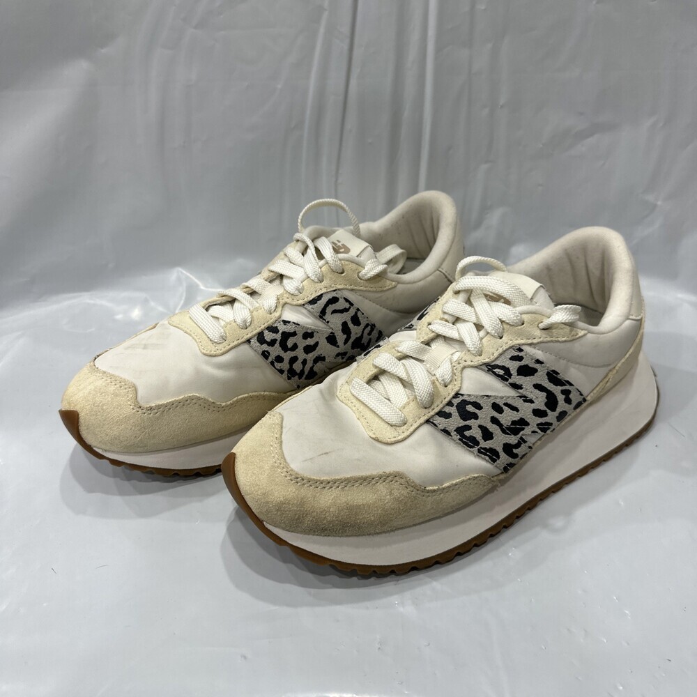 New Balance 237 Sneakers Women's US 8 Sea Salt Leopard Lifestyle Shoes EBS1277